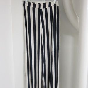 Abercrombie and Fitch Black & White Striped Pants